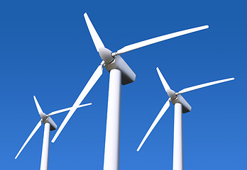 Image showing wind turbine on blue sky