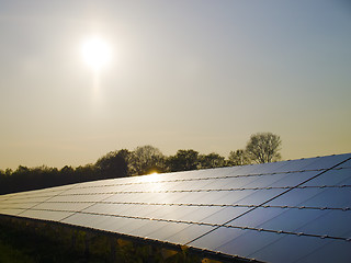 Image showing Solar Panels on sunset