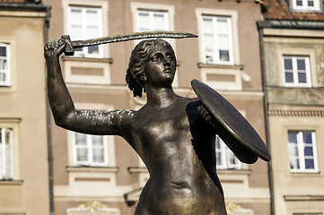 Image showing Mermaid statue in Warsaw.