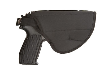 Image showing 9mm Pistol in a flexible holster