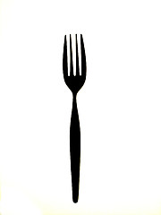 Image showing Silhouette of a fork