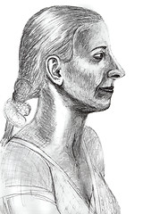 Image showing My hand drawing lesson 8 woman plaster head