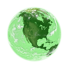 Image showing North America on green Earth