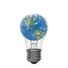 Image showing Planet Earth inside lightbulb