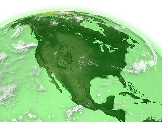 Image showing North America on green Earth