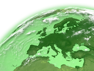 Image showing Europe on green Earth