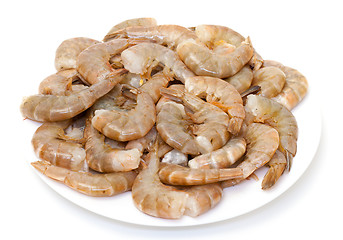 Image showing Raw headless prawns