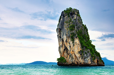 Image showing High cliffs on the tropical island