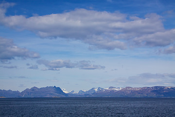 Image showing Mountains on norwegian coast