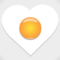 Image showing Heart shape from fried egg