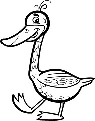 Image showing goose cartoon illustration for coloring