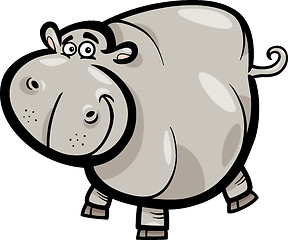 Image showing Hippo or Hippopotamus Cartoon Character