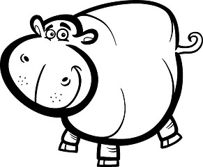 Image showing Hippo or Hippopotamus for coloring book