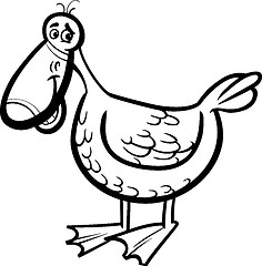 Image showing duck cartoon illustration for coloring