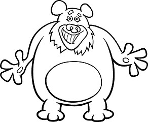 Image showing bear cartoon illustration for coloring book