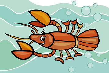 Image showing happy crayfish cartoon illustration