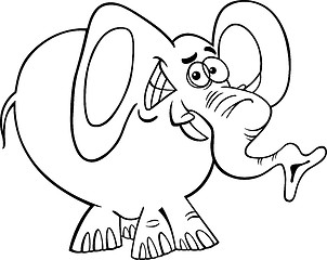 Image showing cartoon elephant for coloring book