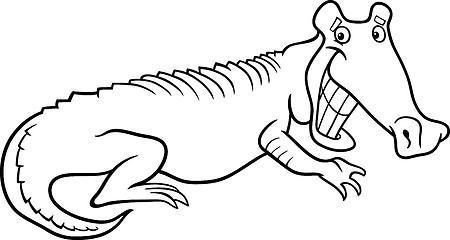 Image showing cartoon crocodile for coloring book