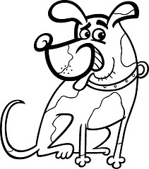 Image showing dog cartoon illustration for coloring