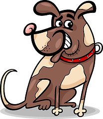 Image showing funny sitting dog cartoon illustration