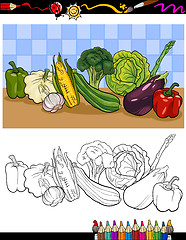 Image showing vegetables group illustration for coloring