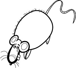 Image showing rat cartoon character for coloring book