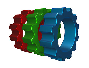 Image showing rgb gear wheels