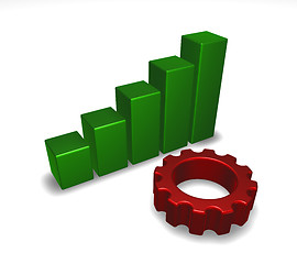 Image showing business graph and cogwheel