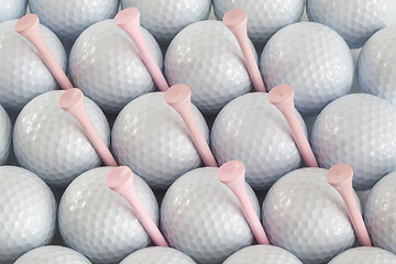 Image showing Golf balls and tees 