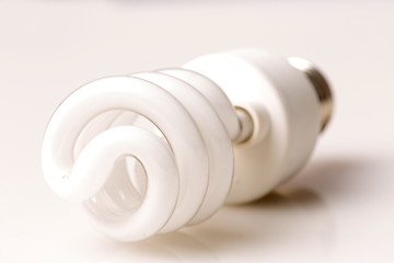 Image showing Fluorescent CFL bulb, closeup shot