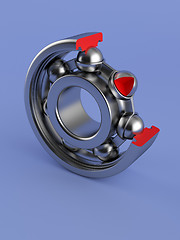 Image showing Ball bearing cut