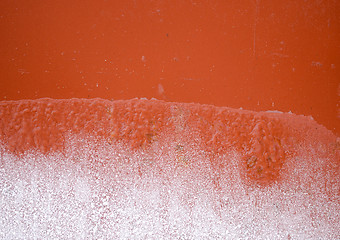 Image showing background iron rusty tin wall frozen ice winter 