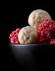 Image showing various candies with white chocolate and dried berries