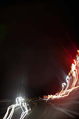 Image showing Colorful Light Trails Abstract