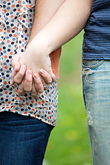 Image showing Caucasian Couple Holding Hands