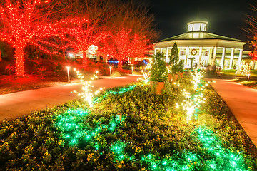 Image showing garden night scene at christmas time in the carolinas