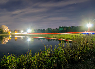 Image showing garden night scene at christmas time in the carolinas