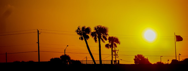 Image showing sunset at the beach