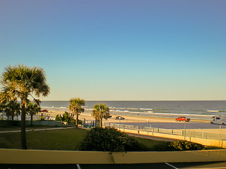 Image showing sunset at the beach