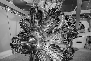Image showing Radial engine of old airplane