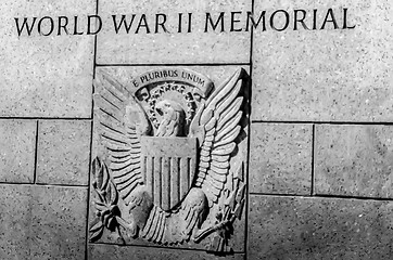 Image showing United States Seal carved into stone at the World War Two Memori