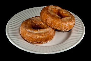 Image showing Glazed Donut Isolated on a Black Background