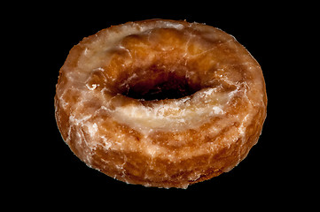 Image showing Glazed Donut Isolated on a Black Background