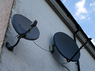 Image showing Two Satellite Dishes