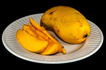 Image showing champagne ataulfo mango closeup isolated 