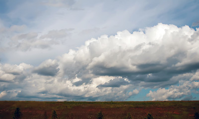 Image showing landscape with aggressive sky