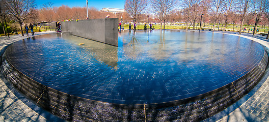 Image showing reflections of the Korean war memorial  