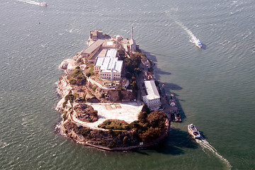 Image showing Aerial view of Alcatraz