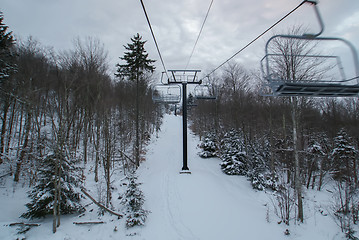 Image showing night skiing at skiing resort