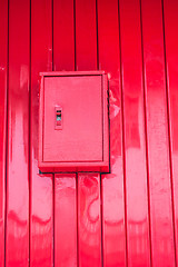 Image showing Control box of roller metal door of building